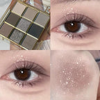 9 Color Eyeshadow Palette Vibrant Glitter and Matte Makeup Kit