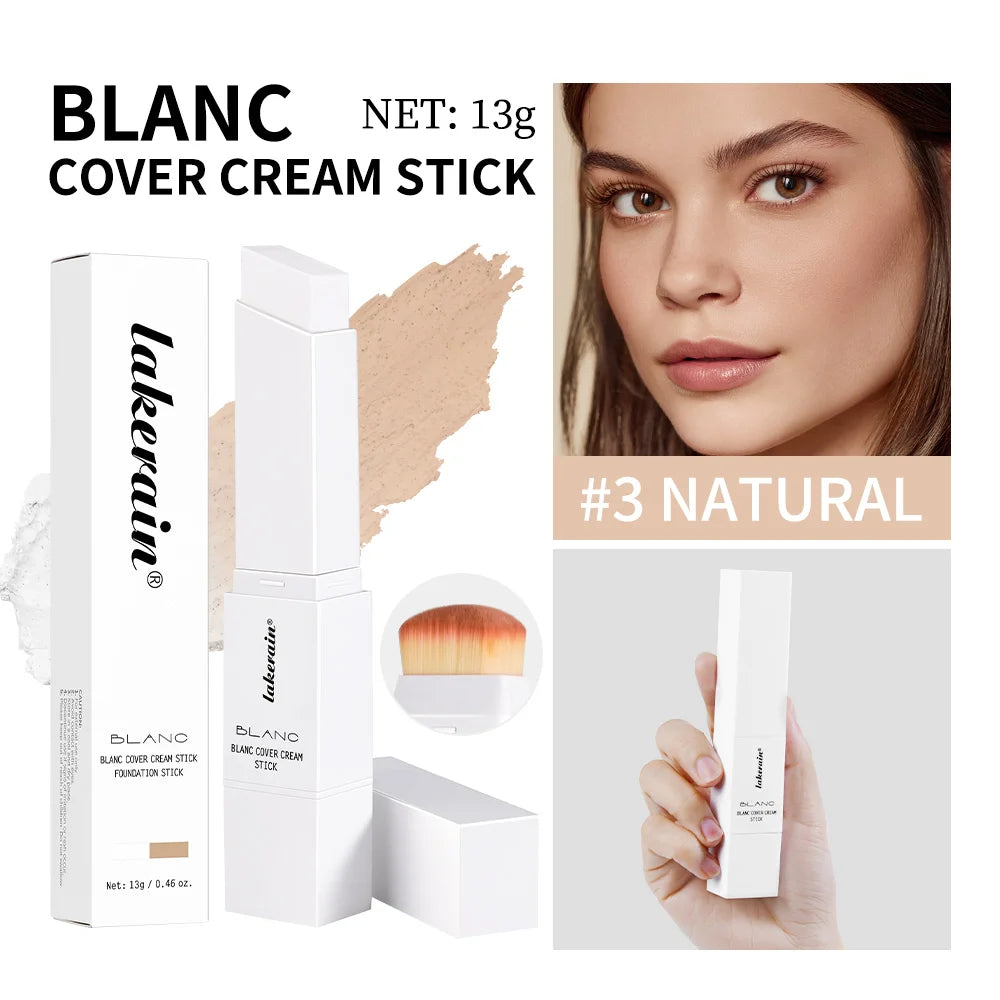 Full Coverage Foundation Cream Stick with Blending Brush