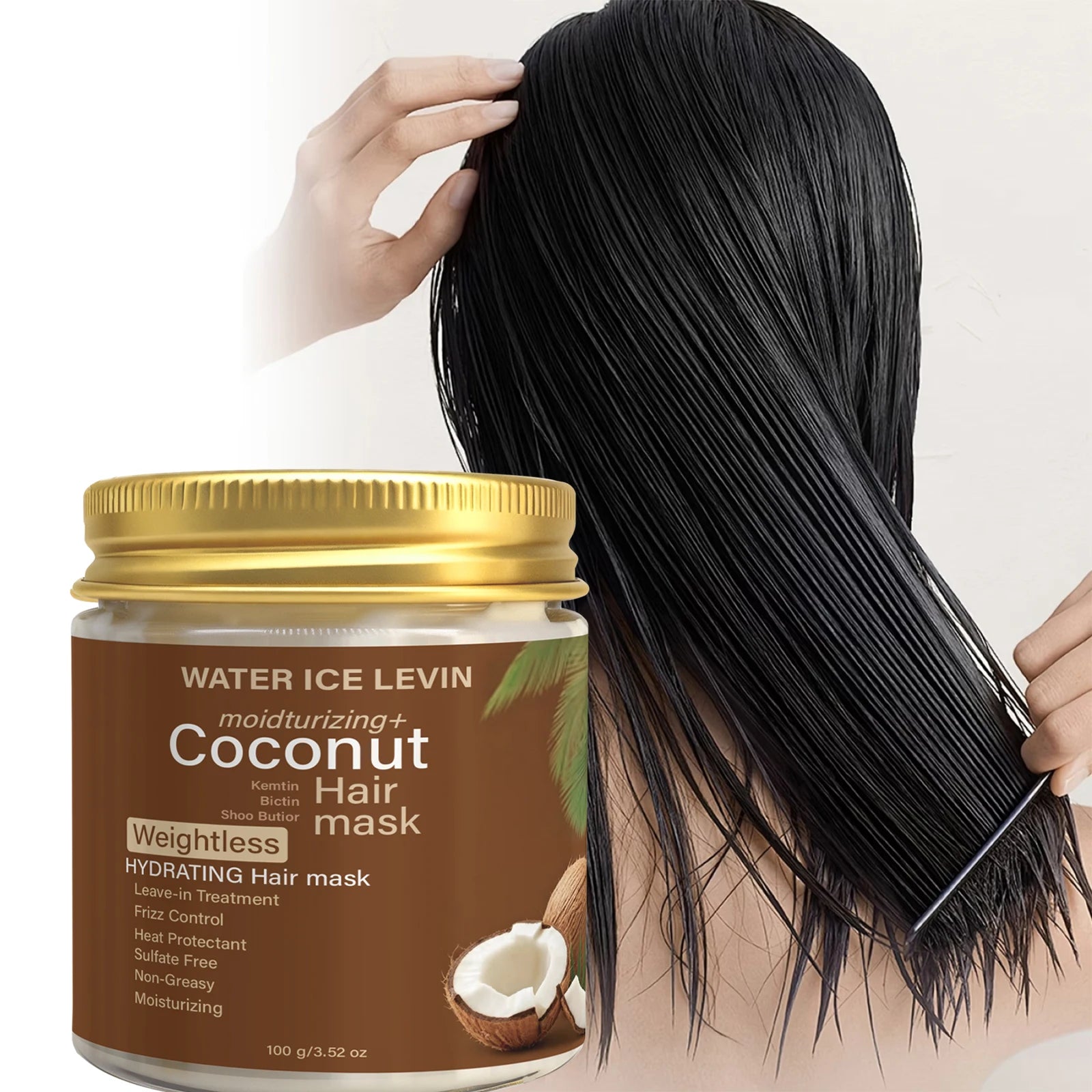 Coconut Oil Hair Mask Moisturizing Heat Protectant Treatment 100g