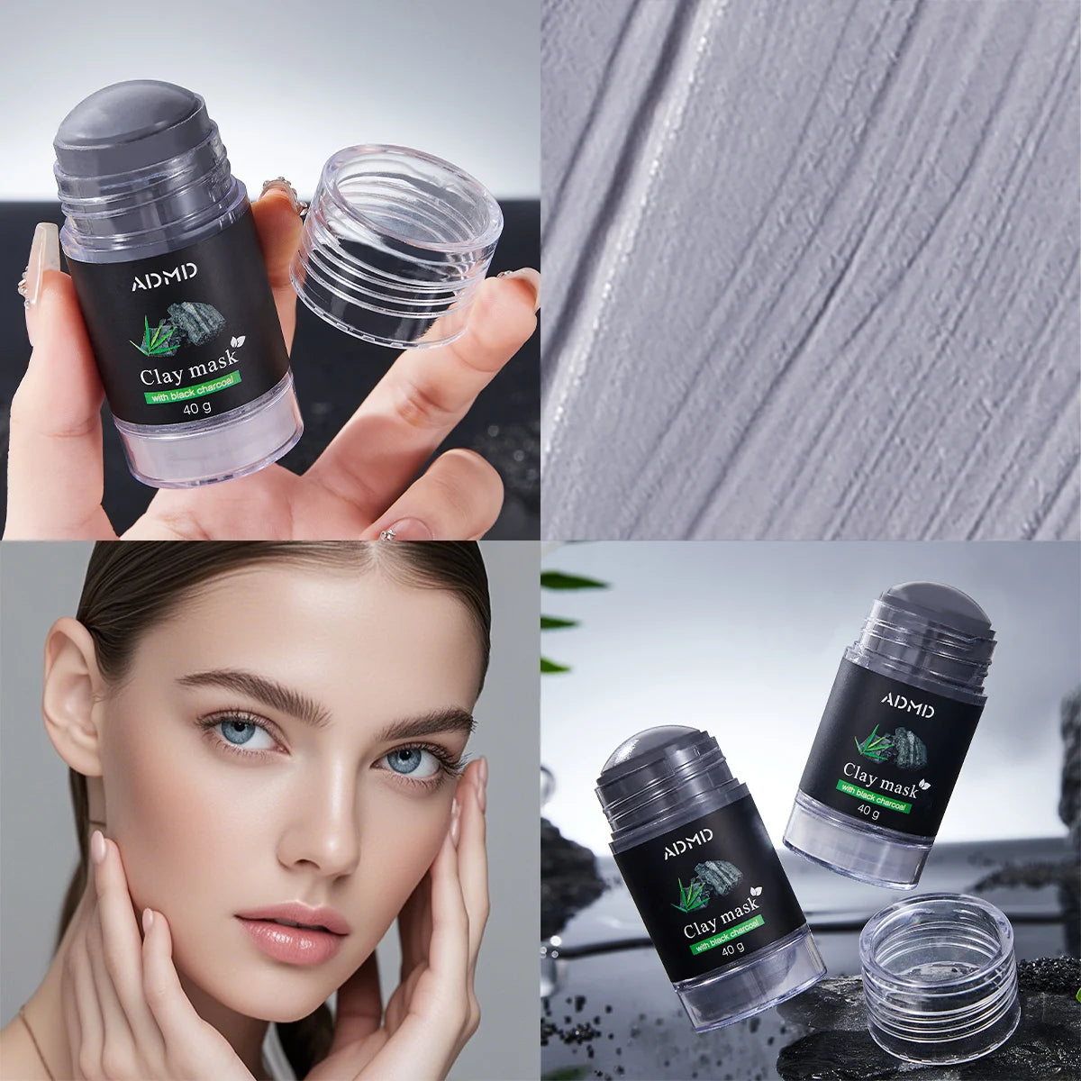 ADMID Bamboo Charcoal Mud Mask Stick Deep Cleansing Facial Treatment - 6