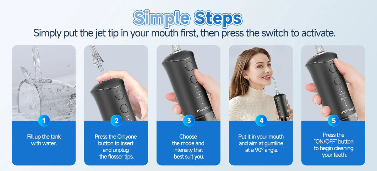 Portable Sonic Toothbrush and Water Flosser Oral Care Set