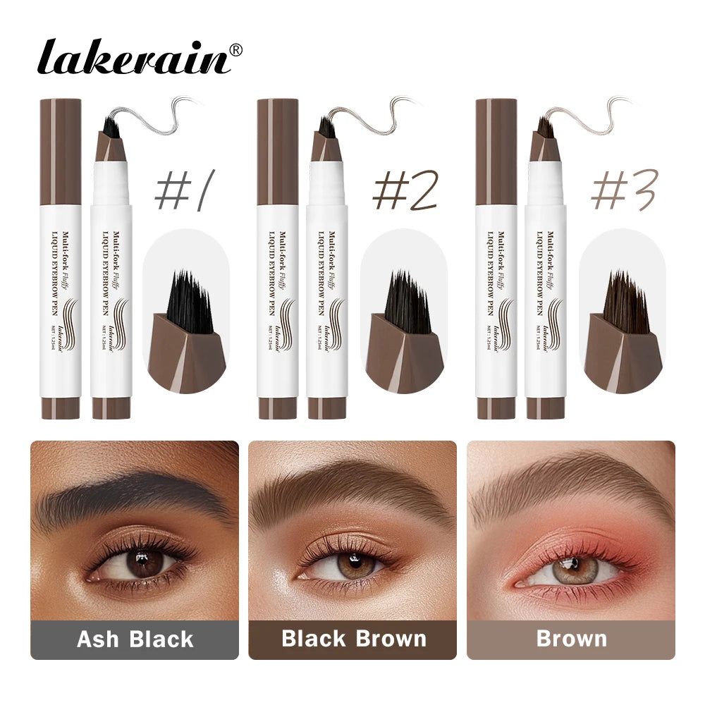 Waterproof Multi-Fork Liquid Eyebrow Pen for Natural Brows - 24