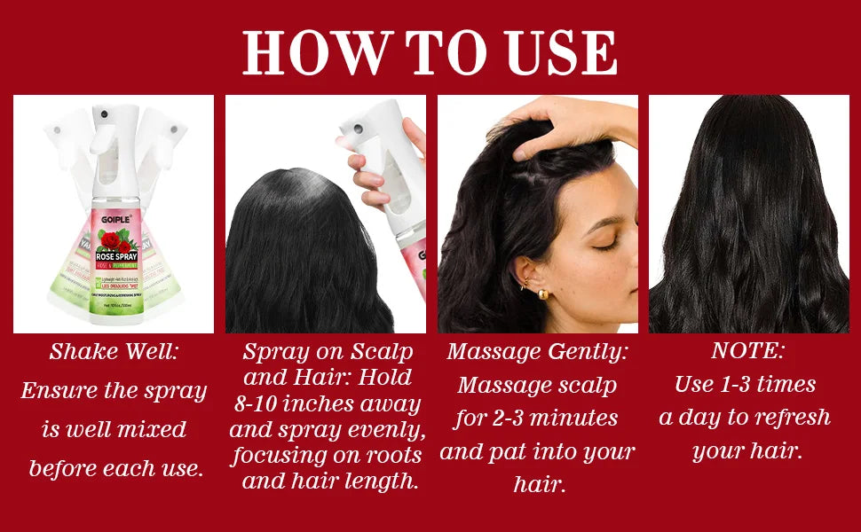 Goiple Rose Peppermint Hair Spray Anti Frizz Scalp Treatment for Locs