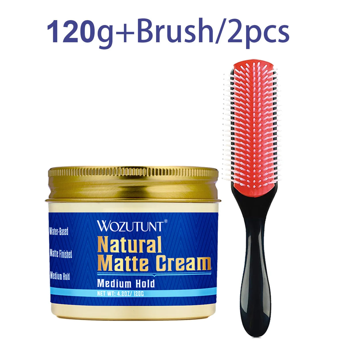 Wozutunt Mens Natural Matte Styling Cream Medium Hold Hair Clay 120g - 14