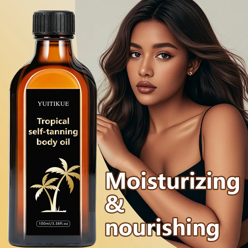 YUITIKUE Tropical Self Tanning Body Oil Natural Bronze Glow 100ml - 4