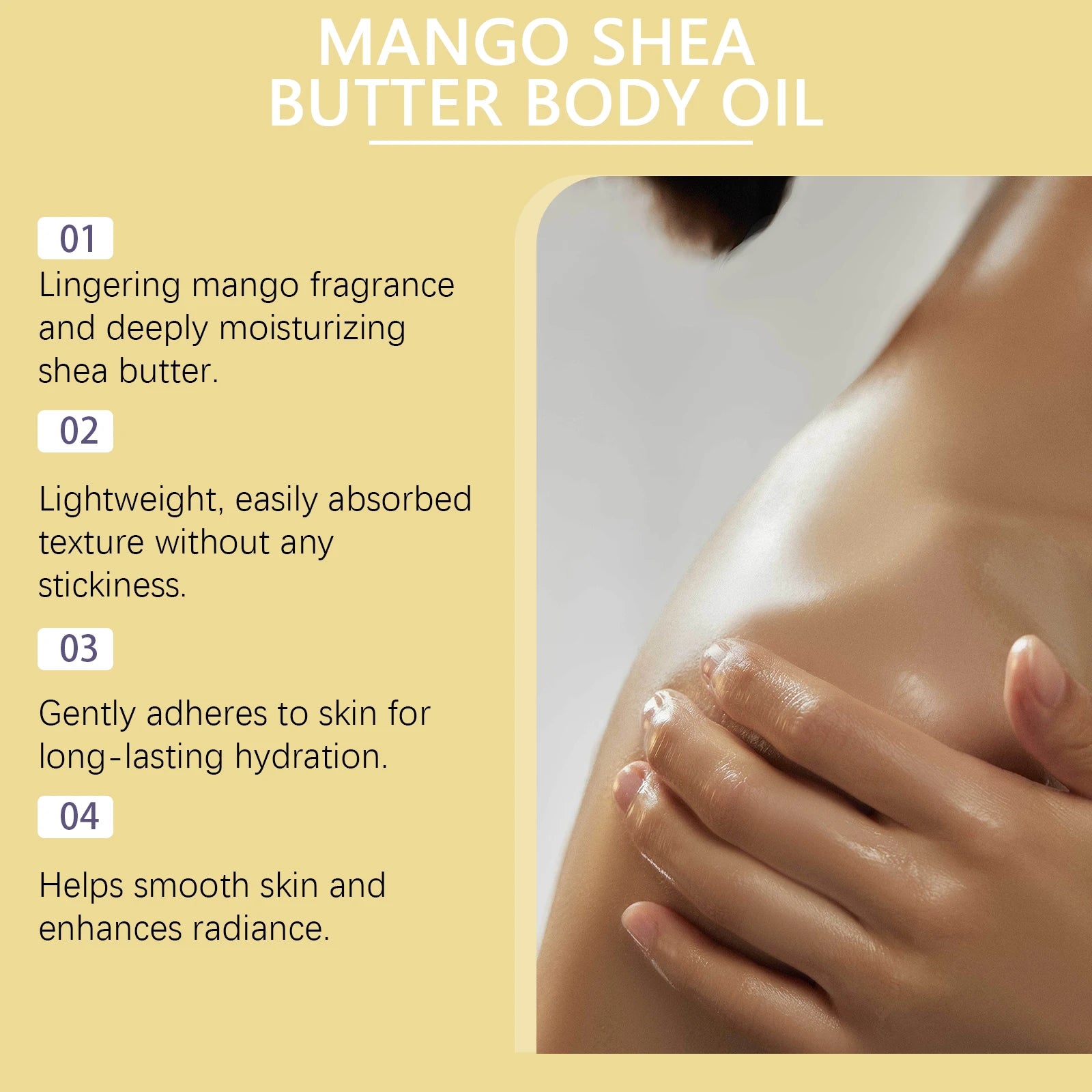 Mango Shea Butter Moisturizing Body Oil for Dry Skin - 10