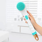Electric Silicone Bath Brush Long Handle Body Scrubber Massage Tool