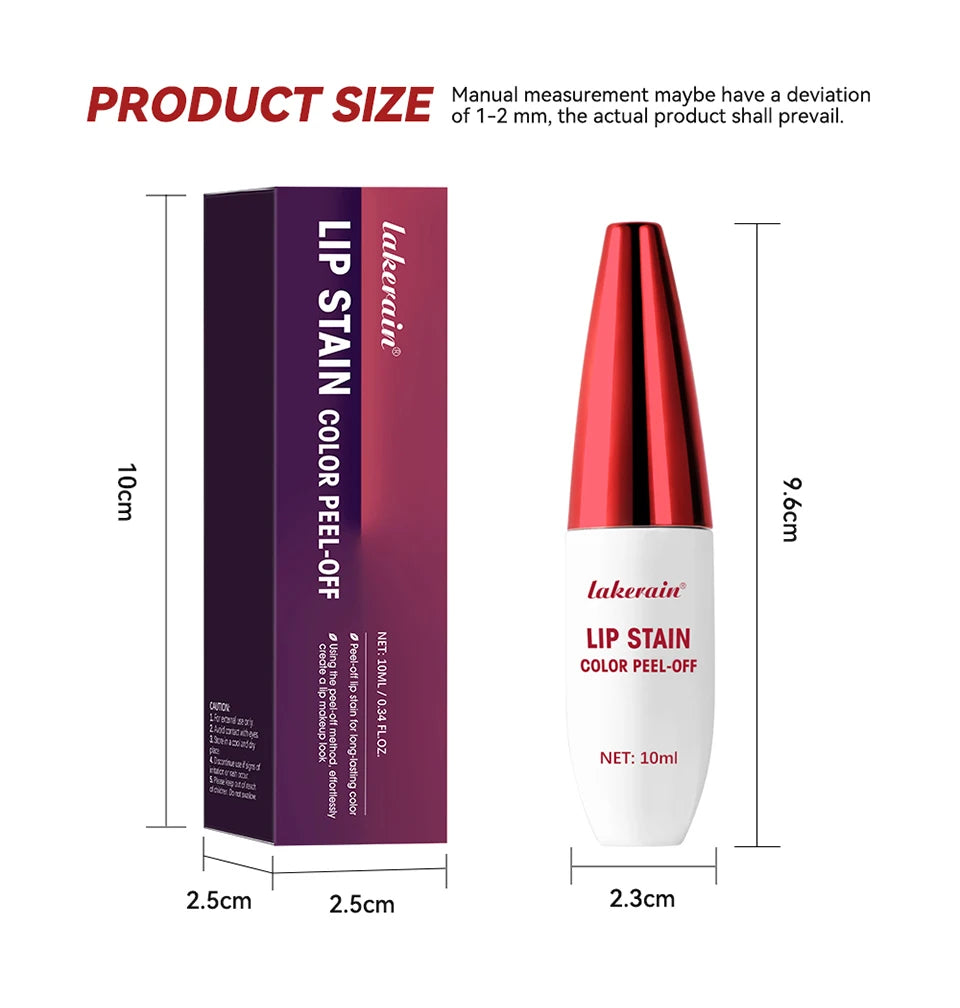 Waterproof Peel-Off Lip Stain for Long-Lasting Matte Color