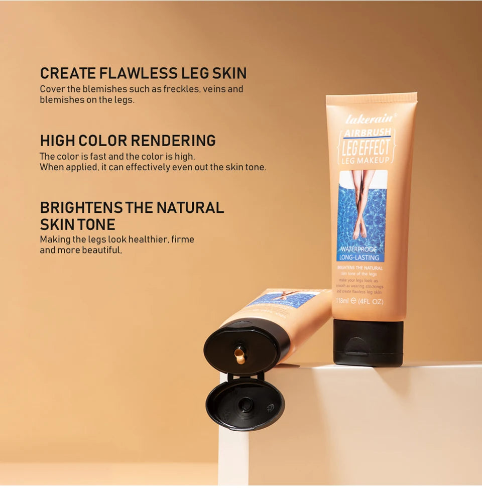 Waterproof Body Foundation and Leg Concealer with Applicator Glove