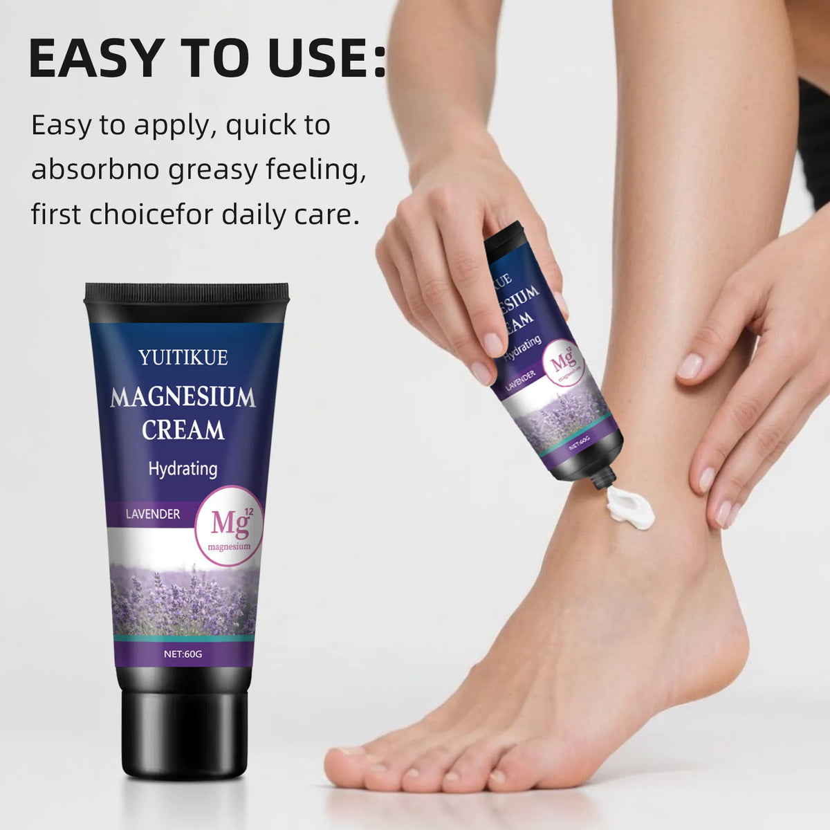 YUITIKUE Magnesium Cream Lavender Muscle and Joint Recovery Lotion 60g