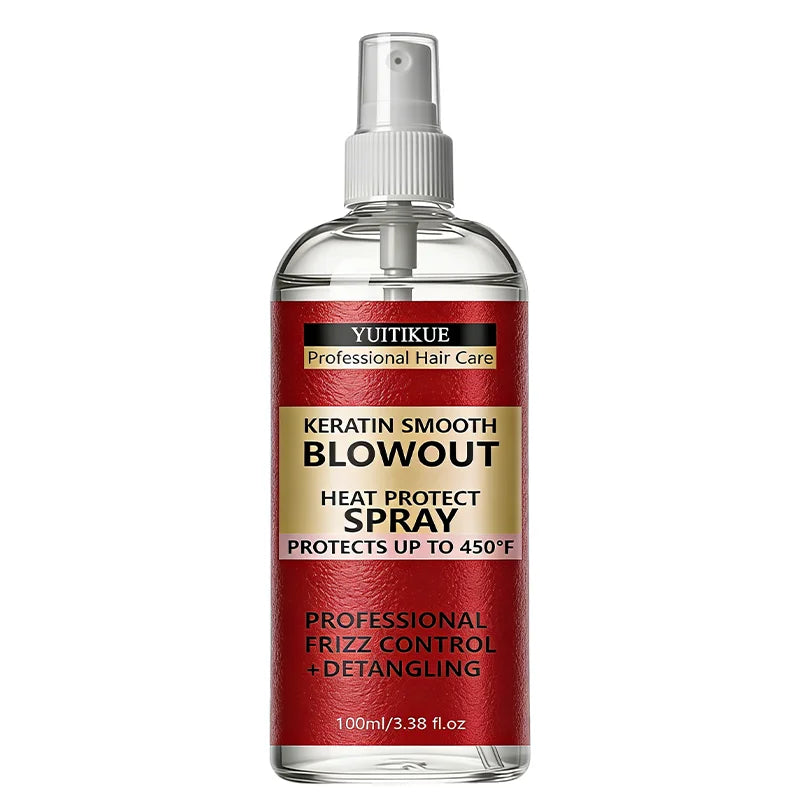 Keratin Hair Heat Protect Spray 450 Degree Frizz Control 100ml - 13