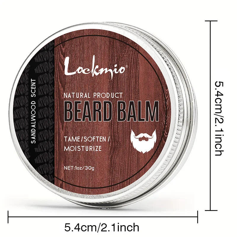 Lockmio Natural Beard Balm Sandalwood Scent Beard Softener Cream 30g - 2