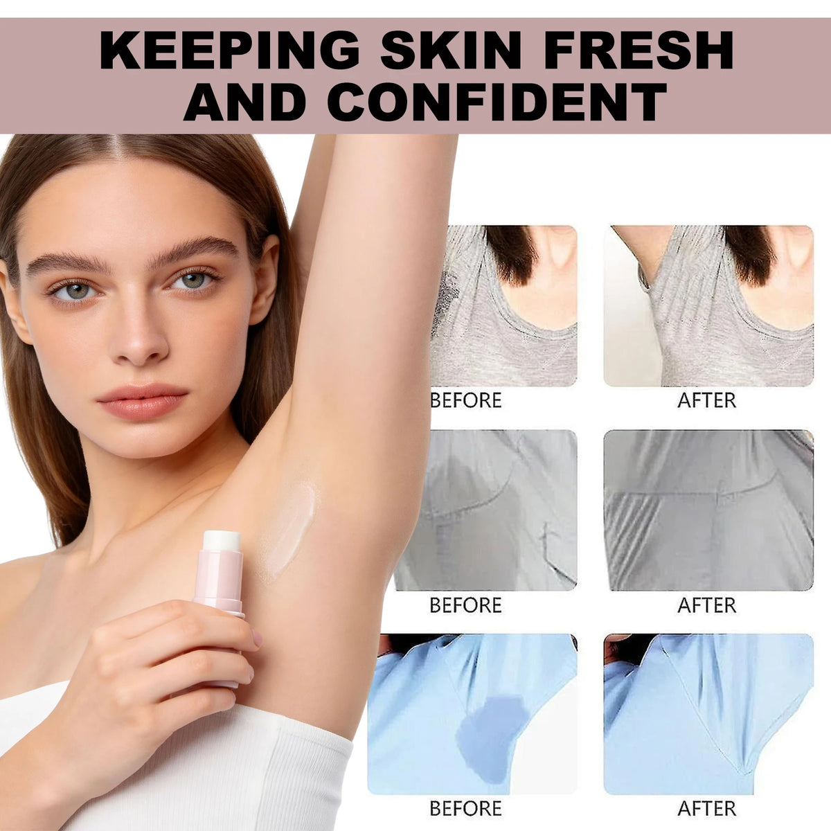 Yurhersu Portable Antiperspirant Stick Natural Deodorant Balm