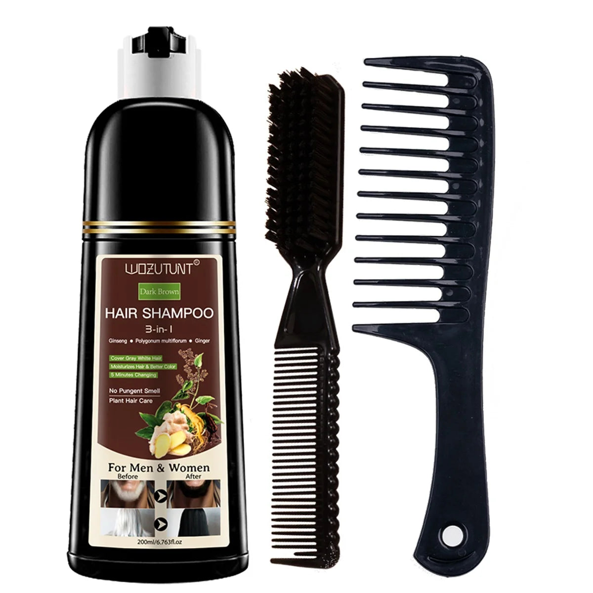 200ml 3 in 1 Herbal Hair Dye Shampoo for Men and Women