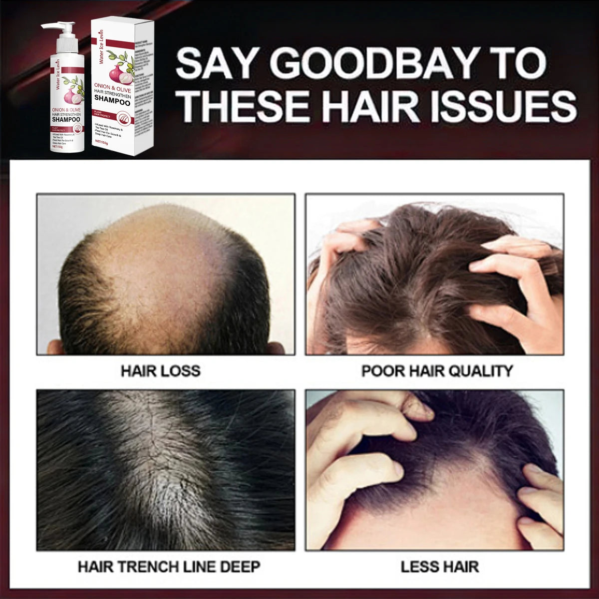 Onion and Olive Hair Strengthening Shampoo with Biotin and Rosemary Oil