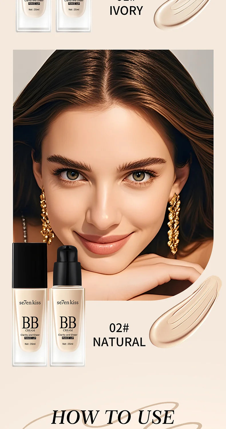 Se7en Kiss Moisturizing BB Cream Foundation Waterproof Liquid Makeup - 16