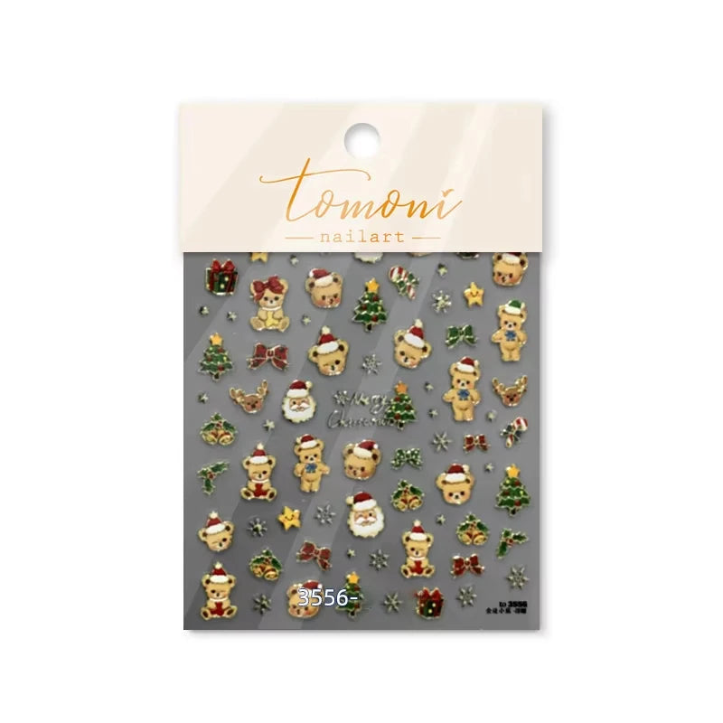 3D Christmas Cartoon Nail Art Stickers