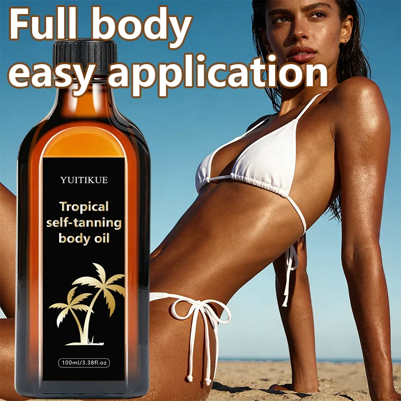 YUITIKUE Tropical Self Tanning Body Oil Natural Bronze Glow 100ml