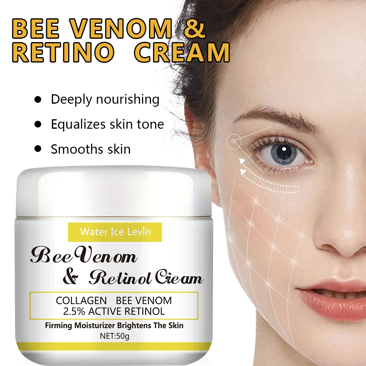 Bee Venom Retinol Cream Moisturizing Face and Body Firming Lotion
