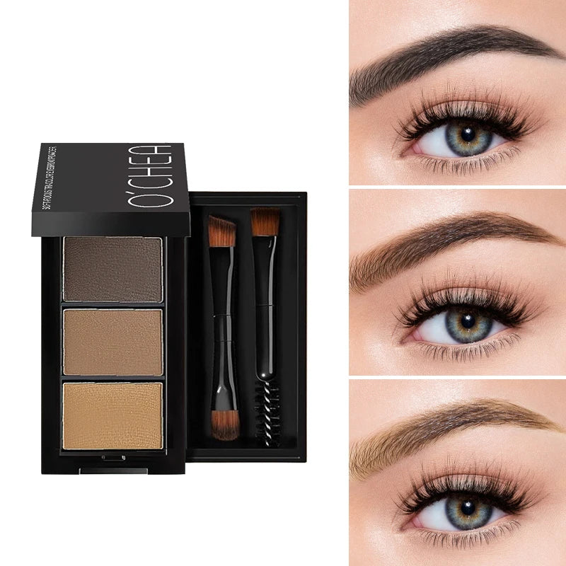 O'CHEAL Three Color Eyebrow Powder Waterproof Makeup Palette - 20