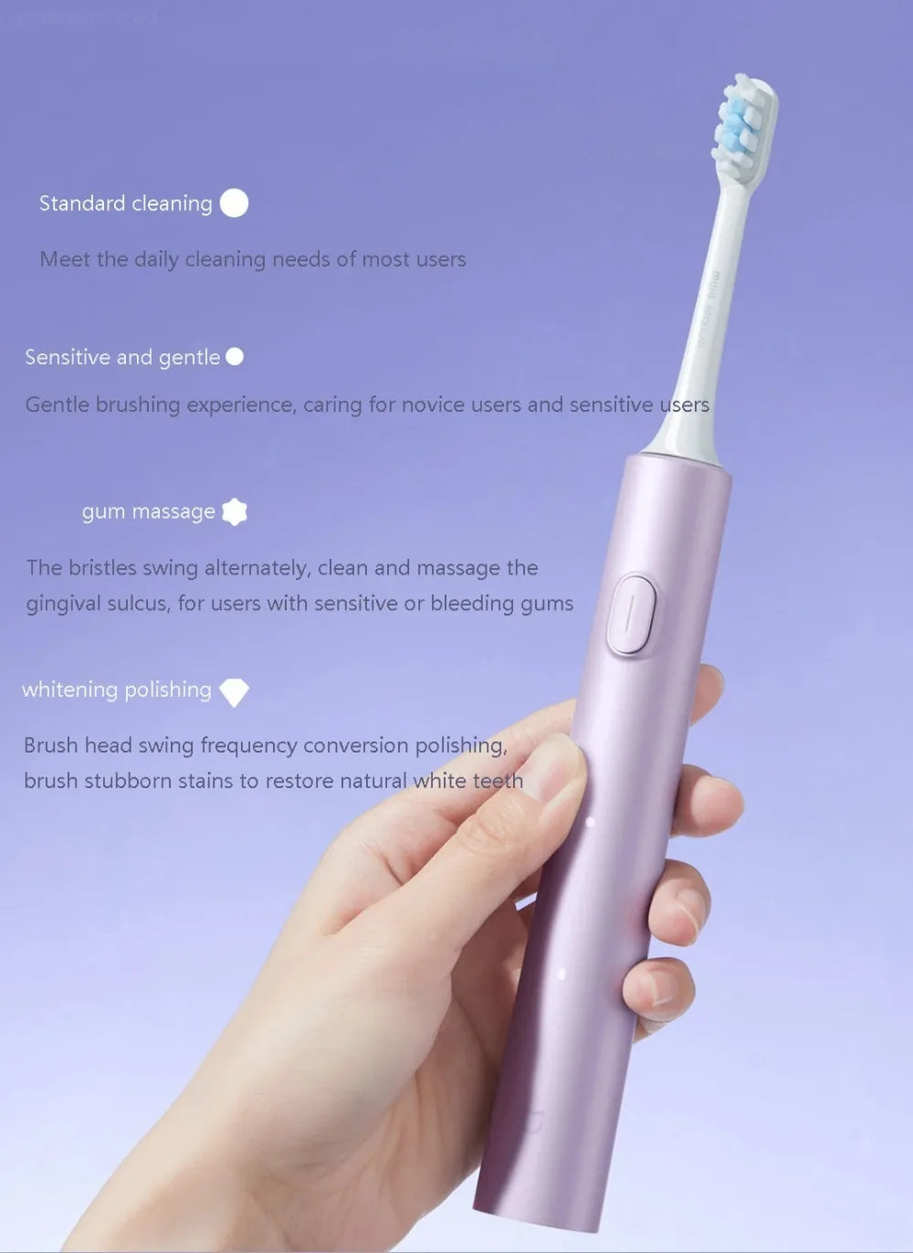 Mijia T302 Sonic Electric Toothbrush Rechargeable Waterproof Power Brush