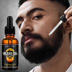 Beard Growth Kit Sandalwood Beard Oil and Facial Hair Roller for Men