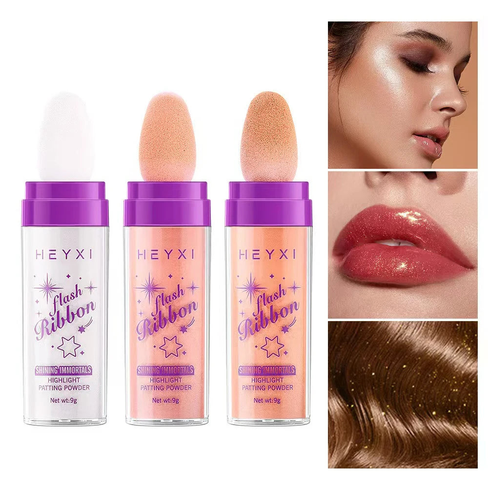 HEYXI Glitter Highlighter Powder Shimmer Makeup for Face Hair and Body - 1