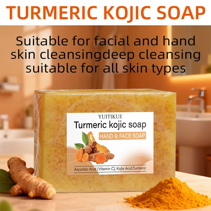Turmeric Kojic Acid Soap Brightening Face and Body Cleansing Bar 100g