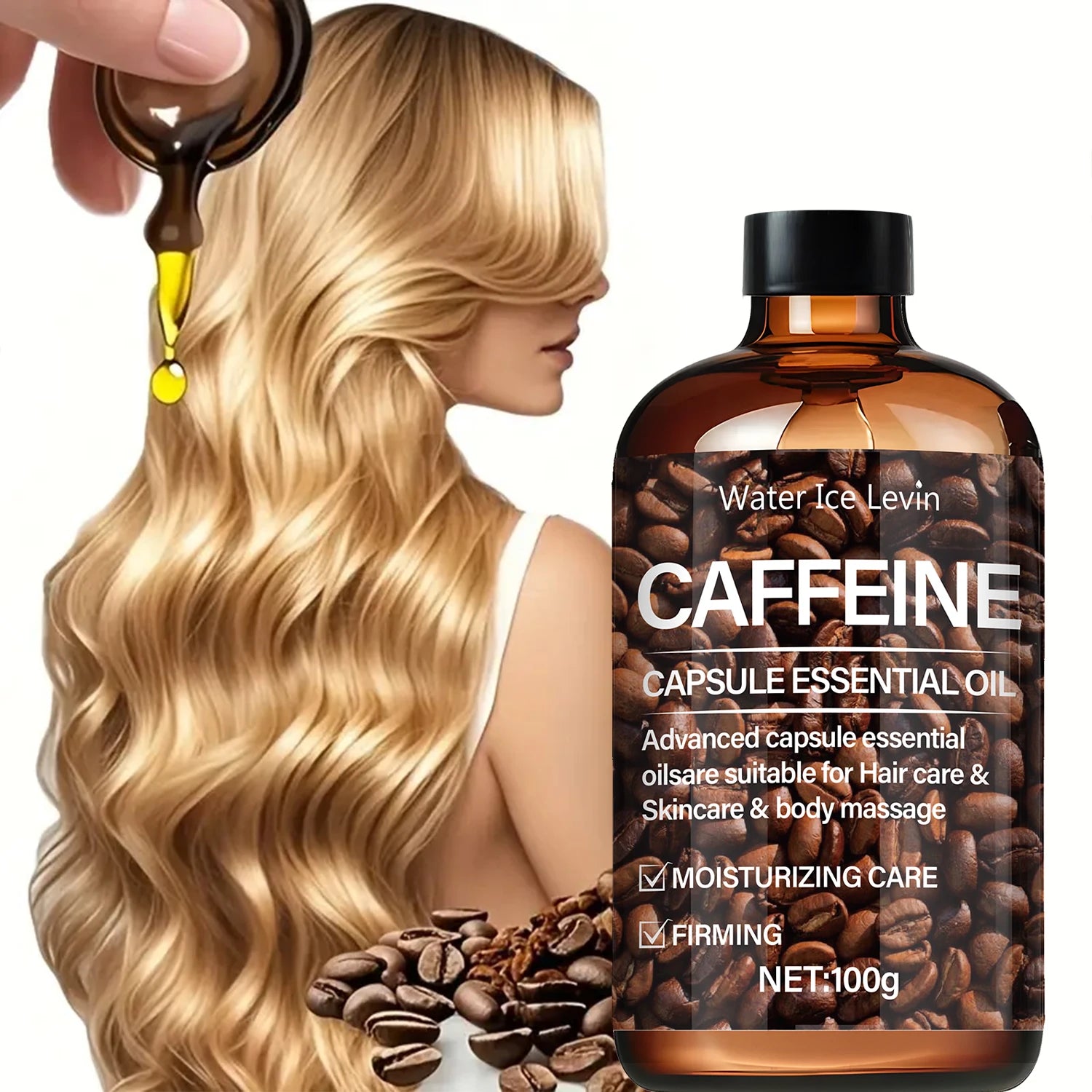 Caffeine Capsule Essential Oil 100g Hair Skin and Body Moisturizer - 2