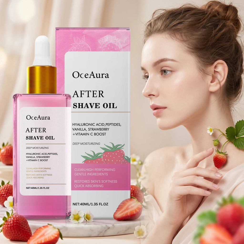 Strawberry Soothing After Shave Oil for Skin Irritation and Redness