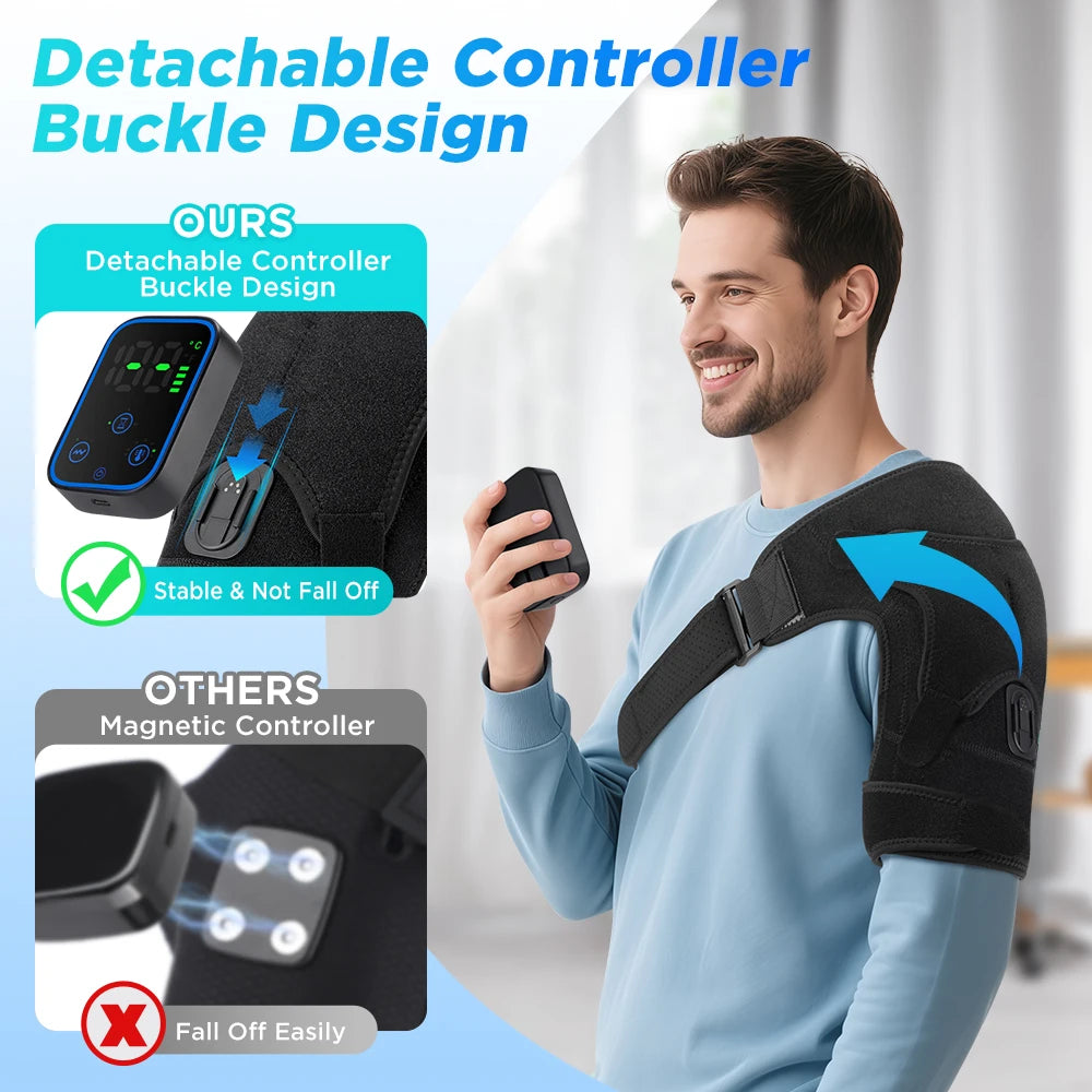 Wireless App-Controlled Heated Shoulder Massager for Muscle Relief