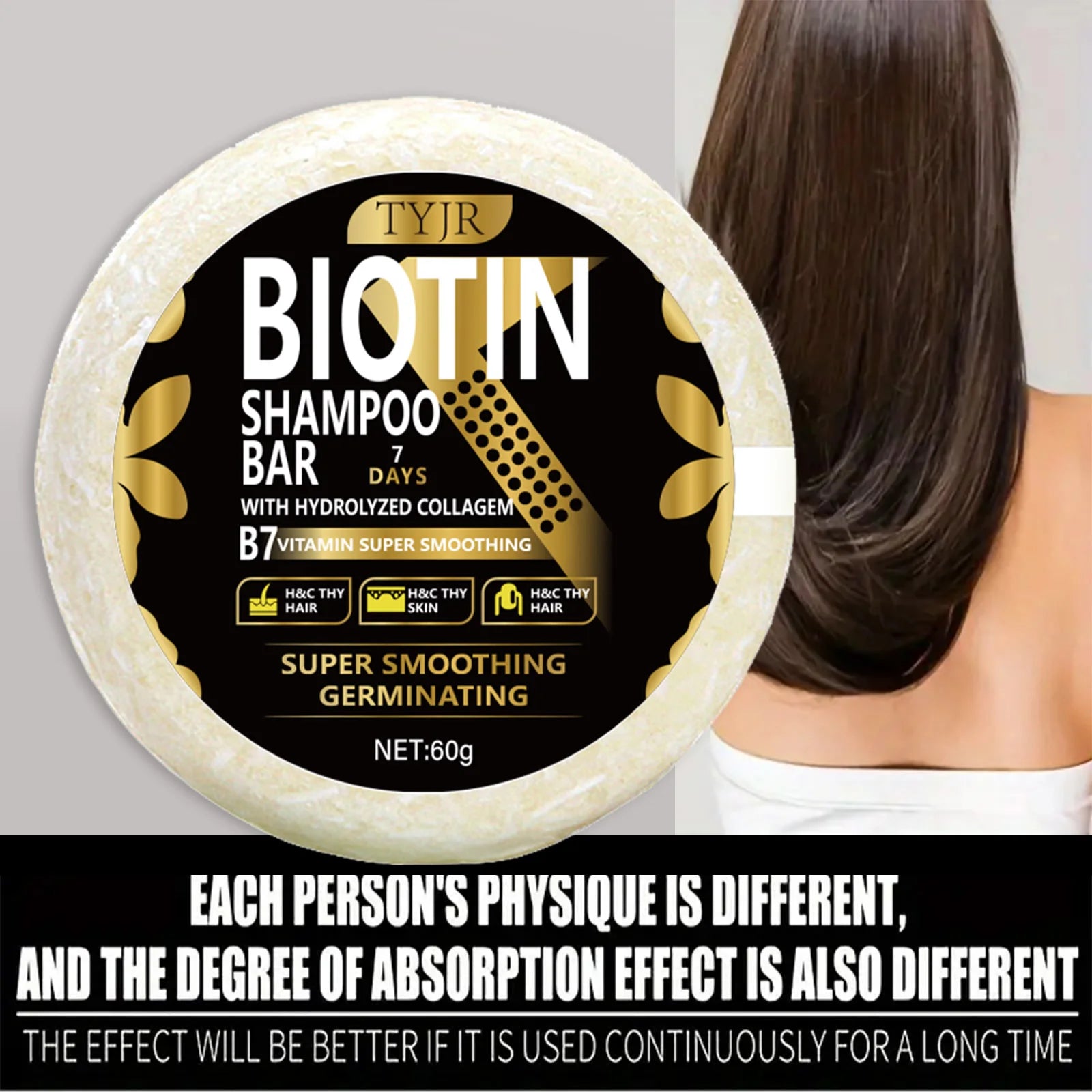 60g Biotin Shampoo Bar Hair Moisturizing and Smoothing Soap