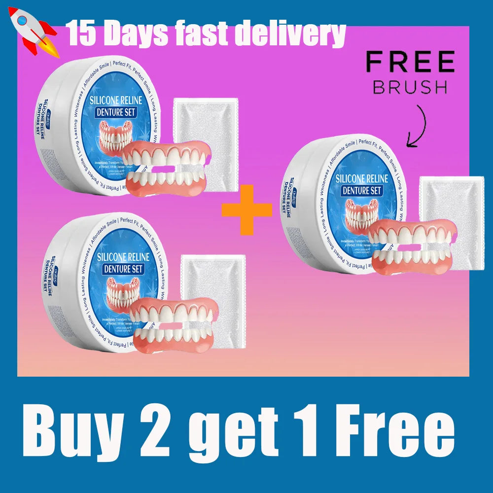 Temporary Silicone Snap-On Dentures for Instant Smile Whitening