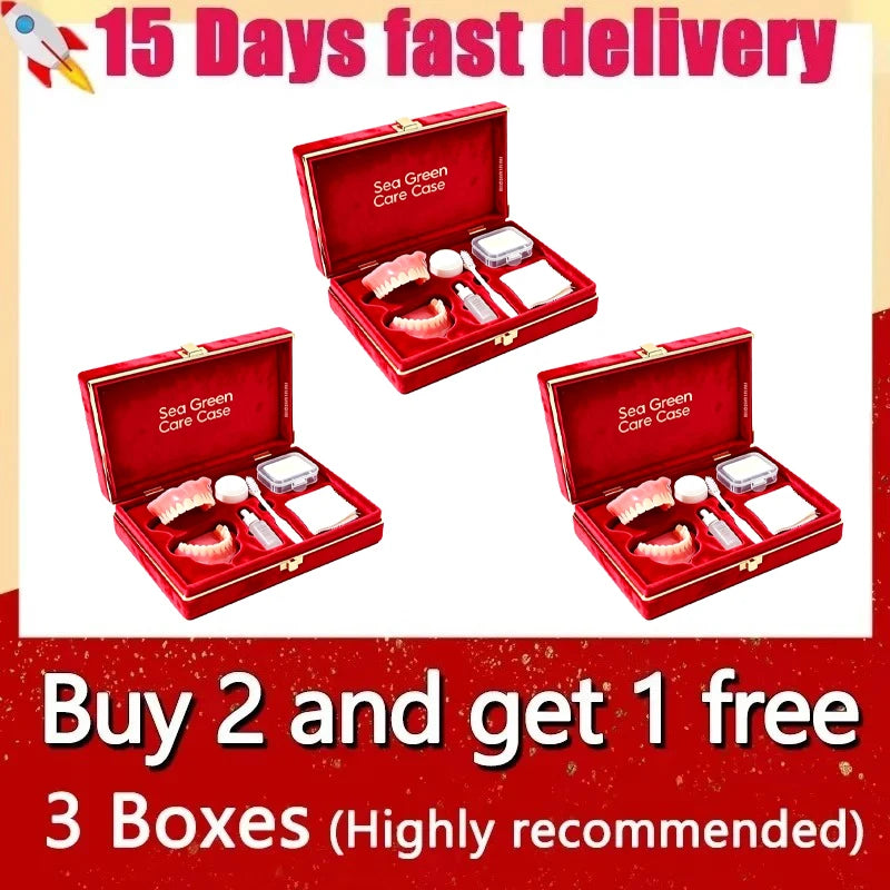 Comfortable Silicone Denture Set with Care and Storage Kit
