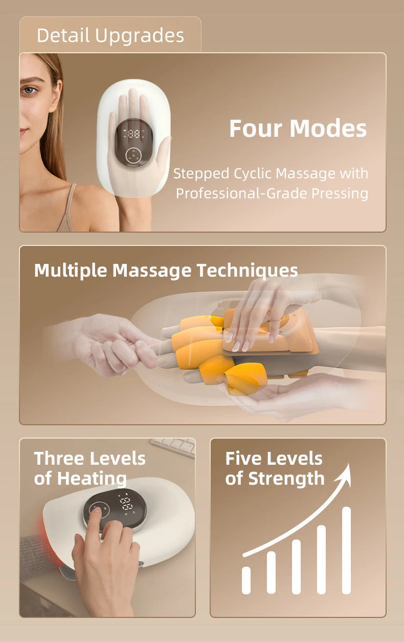 Wireless Heated Hand Massager with Air Compression