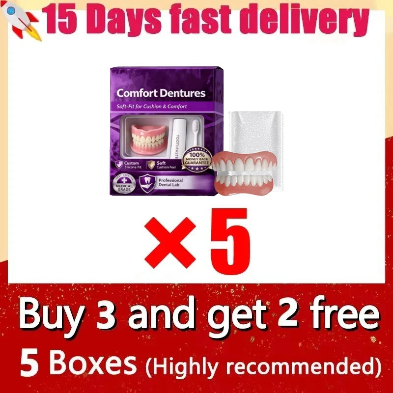 Comfort Fit Silicone Dentures Upper and Lower Set