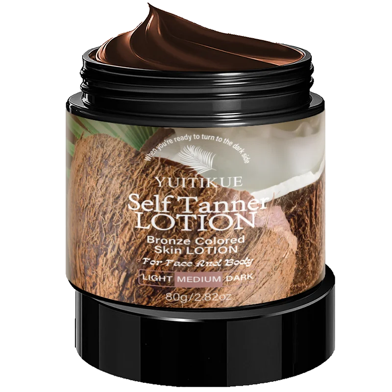 YUITIKUE Coconut Self Tanner Lotion Medium Bronze Sunless Tanning Cream - 17