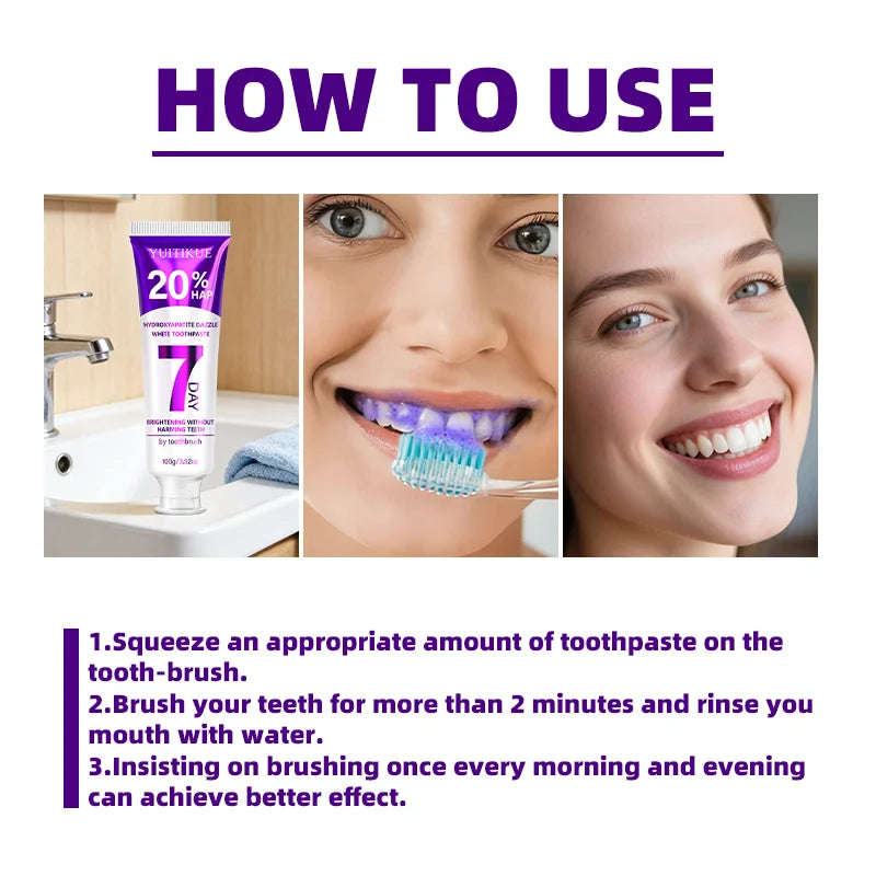 YUITIKUE 20% HAP Hydroxyapatite Toothpaste Teeth Whitening 100g - 7