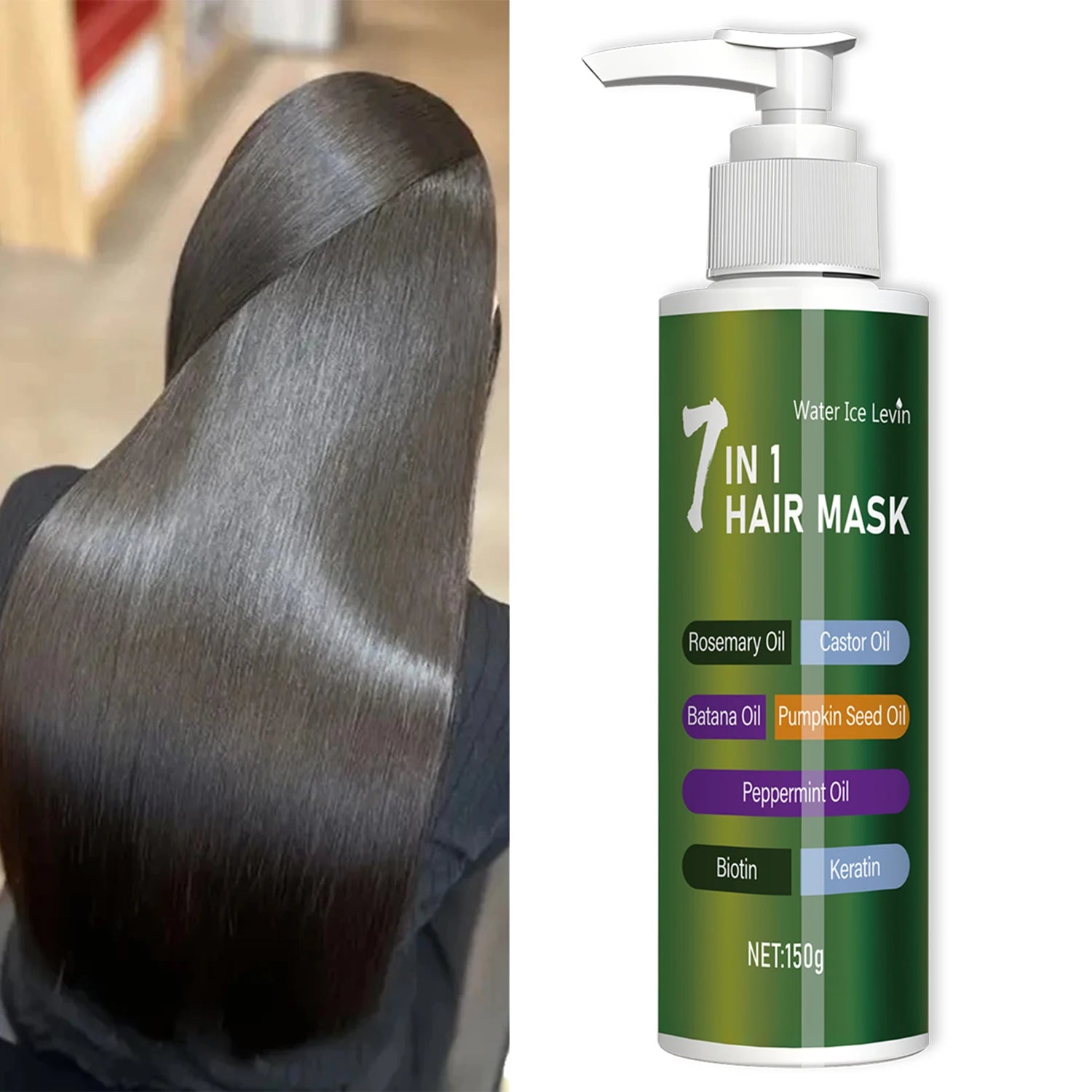 7-in-1 Deep Care Hair Mask with Rosemary Castor Oil Biotin and Keratin - 1