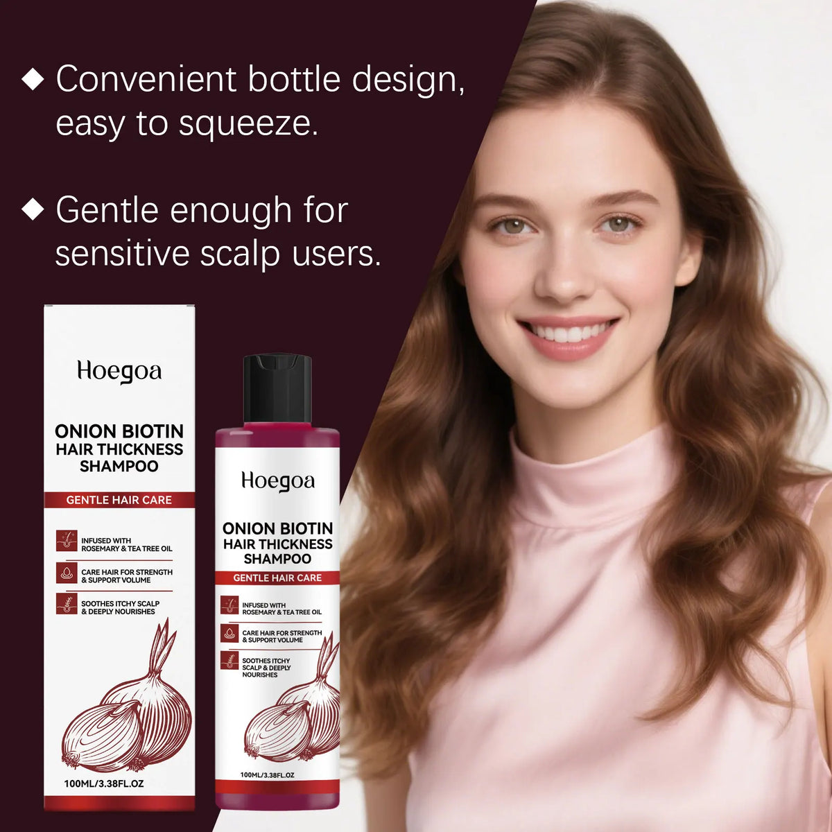 Onion Biotin Volumizing Shampoo for Hair Growth and Thickness
