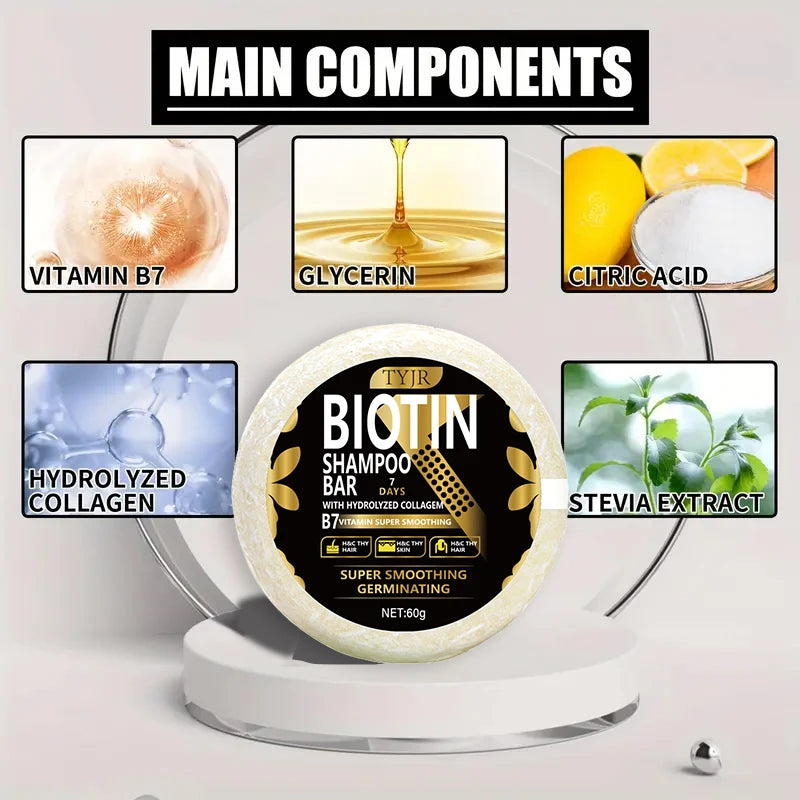60g Biotin Shampoo Bar Hair Moisturizing and Smoothing Soap