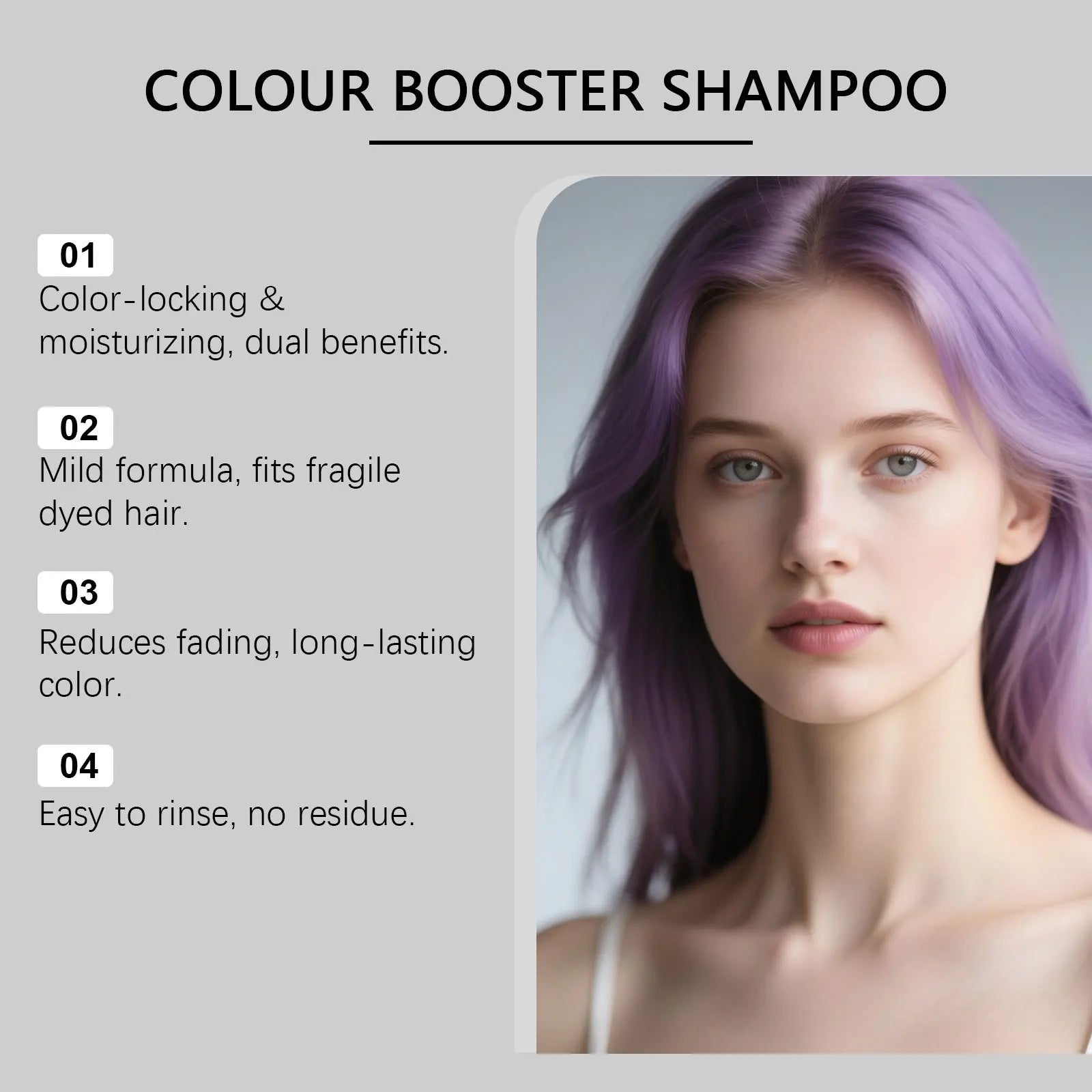 Purple Color Booster Shampoo Semi Permanent Hair Dye and Toning Wash - 5