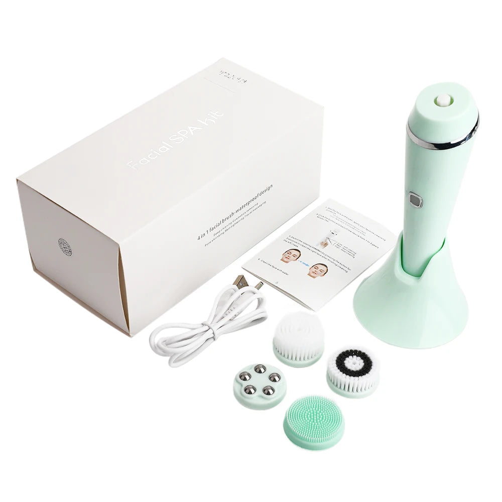 4-in-1 Electric Rotating Facial Cleansing Brush and Massager