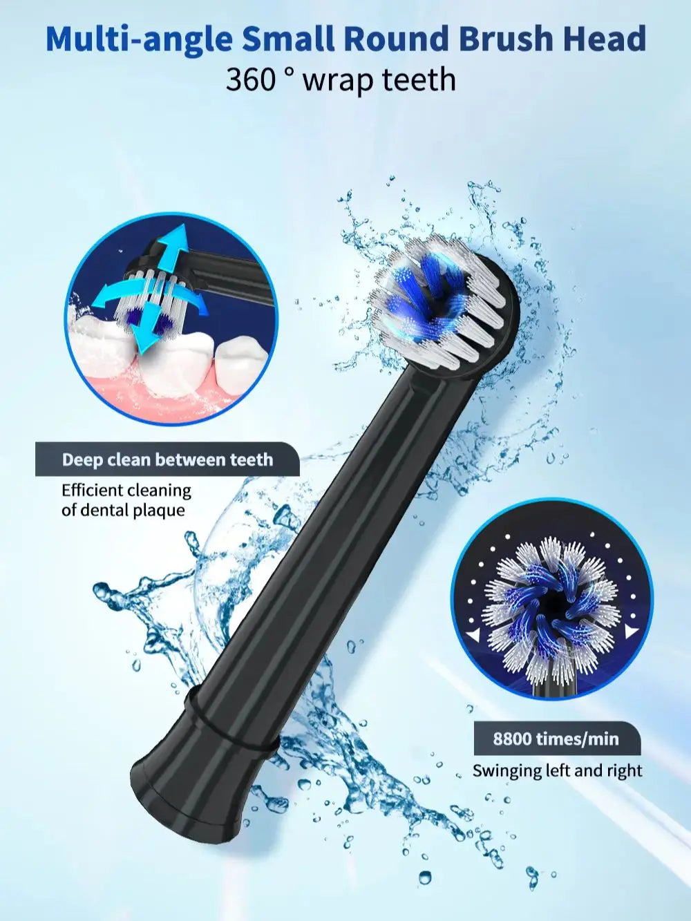 Replacement Toothbrush Heads for T37 Electric Toothbrush - 3