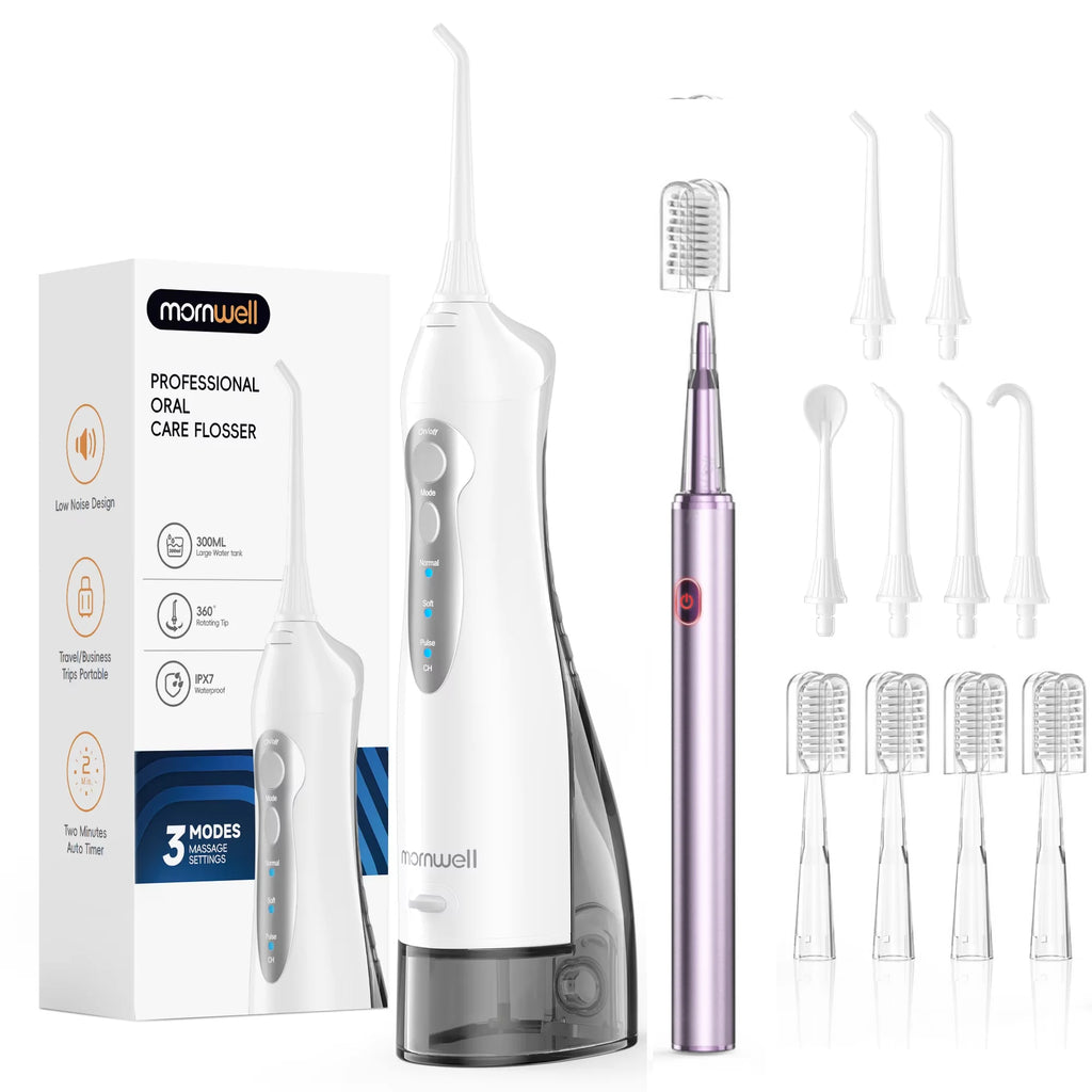 Electric Toothbrush and Portable Water Flosser Oral Care Set