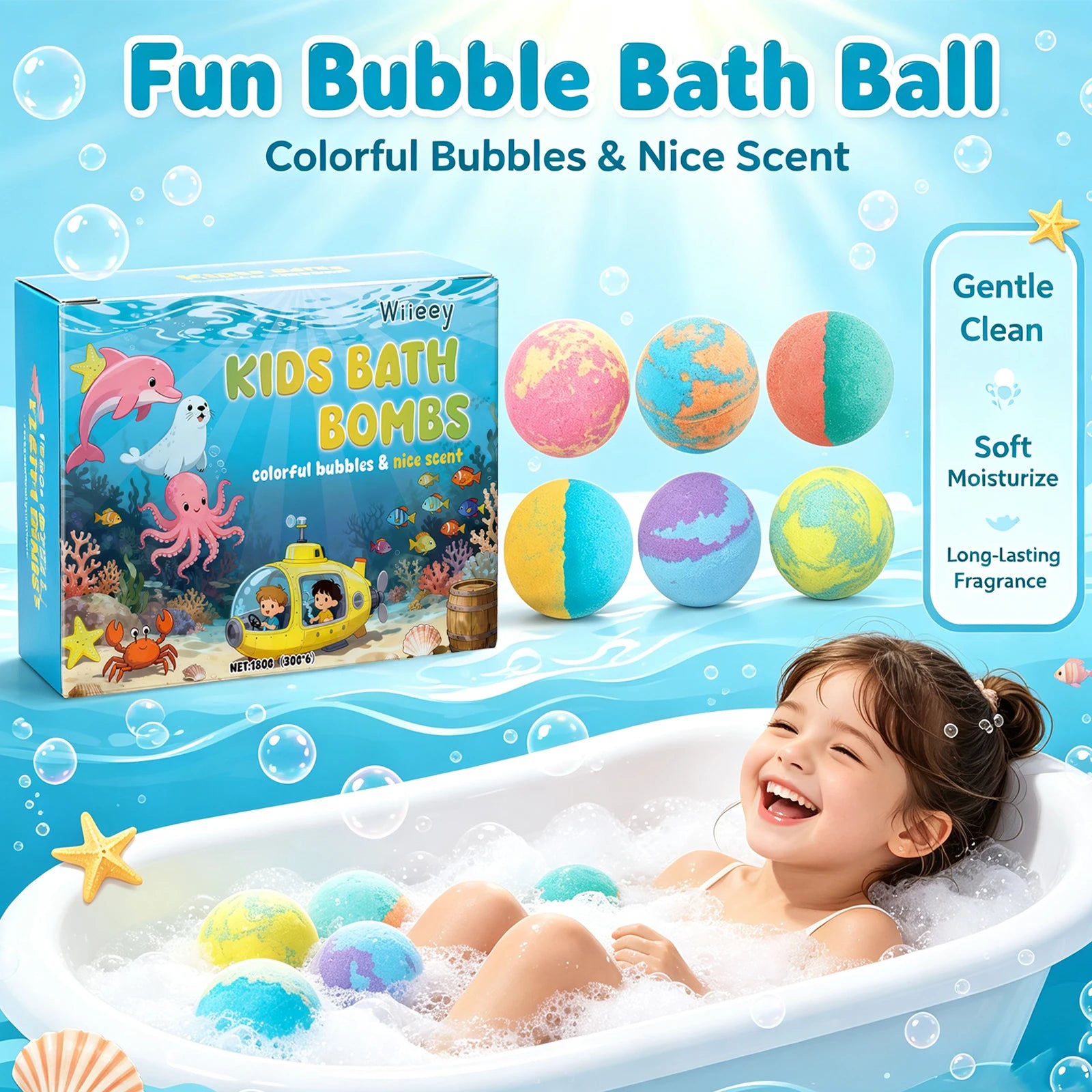 Kids Moisturizing Bath Bomb Gift Set - 4