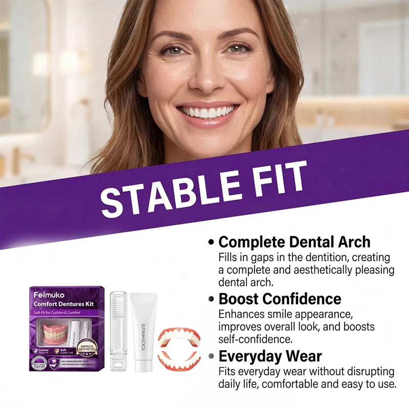 Comfort Fit Silicone Dentures for Instant Smile