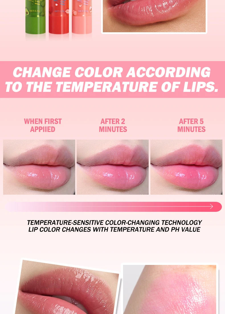Peinifen Fruit Magic Lip Balm Set Color Changing Moisturizing Lipstick - 8