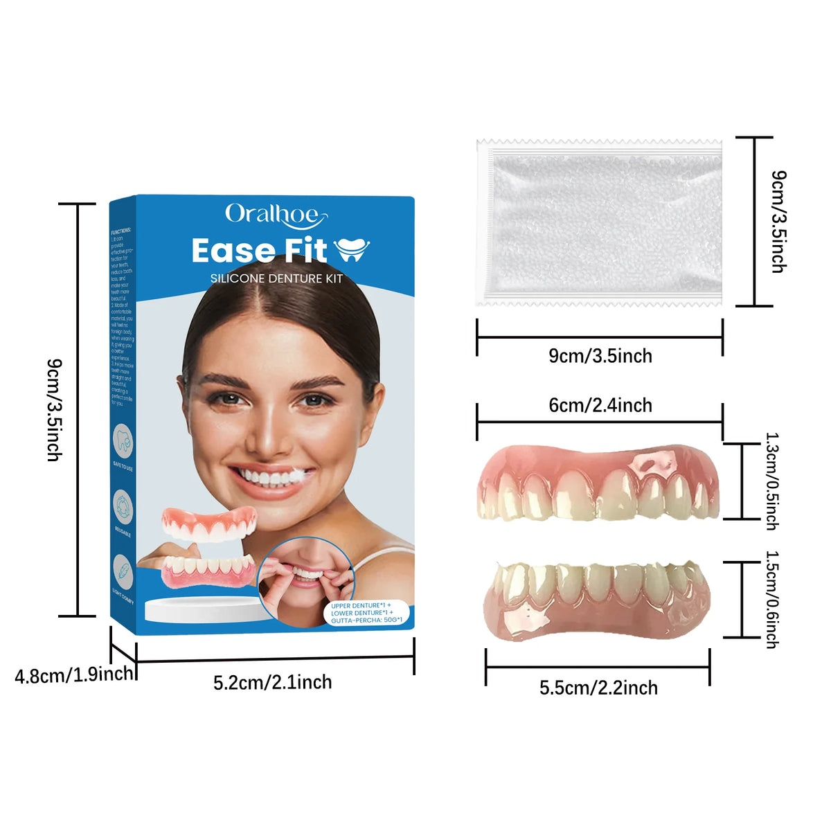 Comfortable Silicone Denture Set for Natural Smile