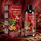 Burgundy 7 in 1 Hair Dye Shampoo with Natural Plant Extracts